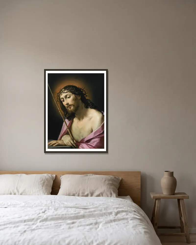 Christ As Ecce Homo av Guido Reni inramad på en vägg