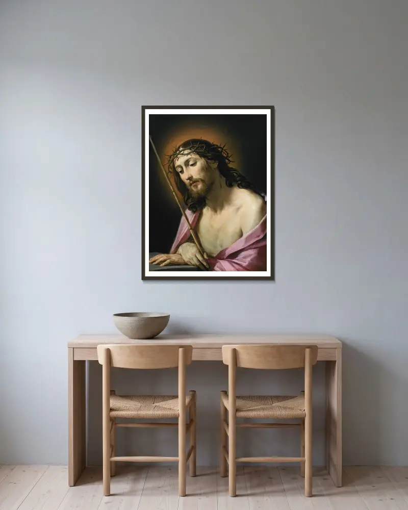 Christ As Ecce Homo av Guido Reni inramad på en vägg