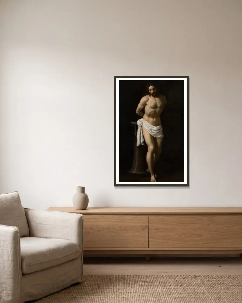 Christus an der Säule von Guido Reni gerahmt an einer Wand