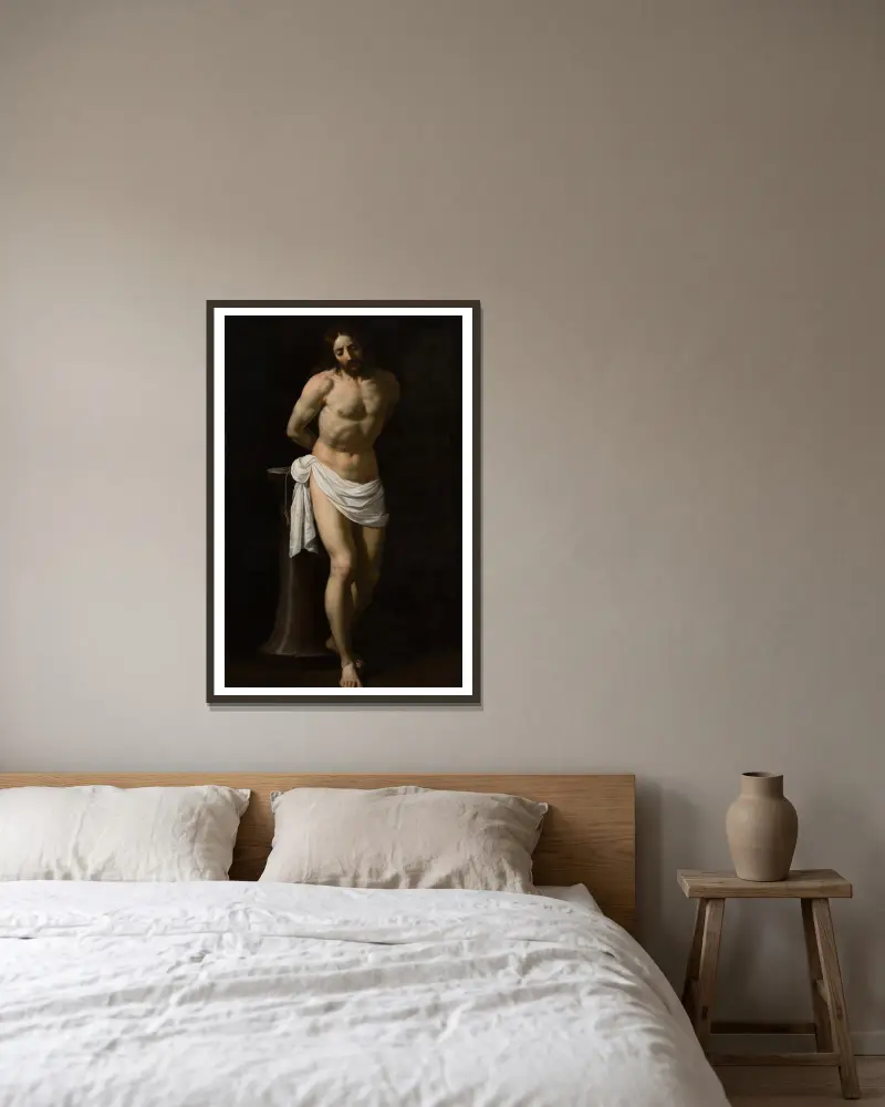 Christus an der Säule von Guido Reni gerahmt an einer Wand