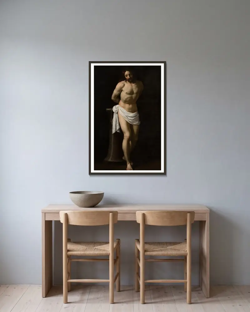 Christus an der Säule von Guido Reni gerahmt an einer Wand