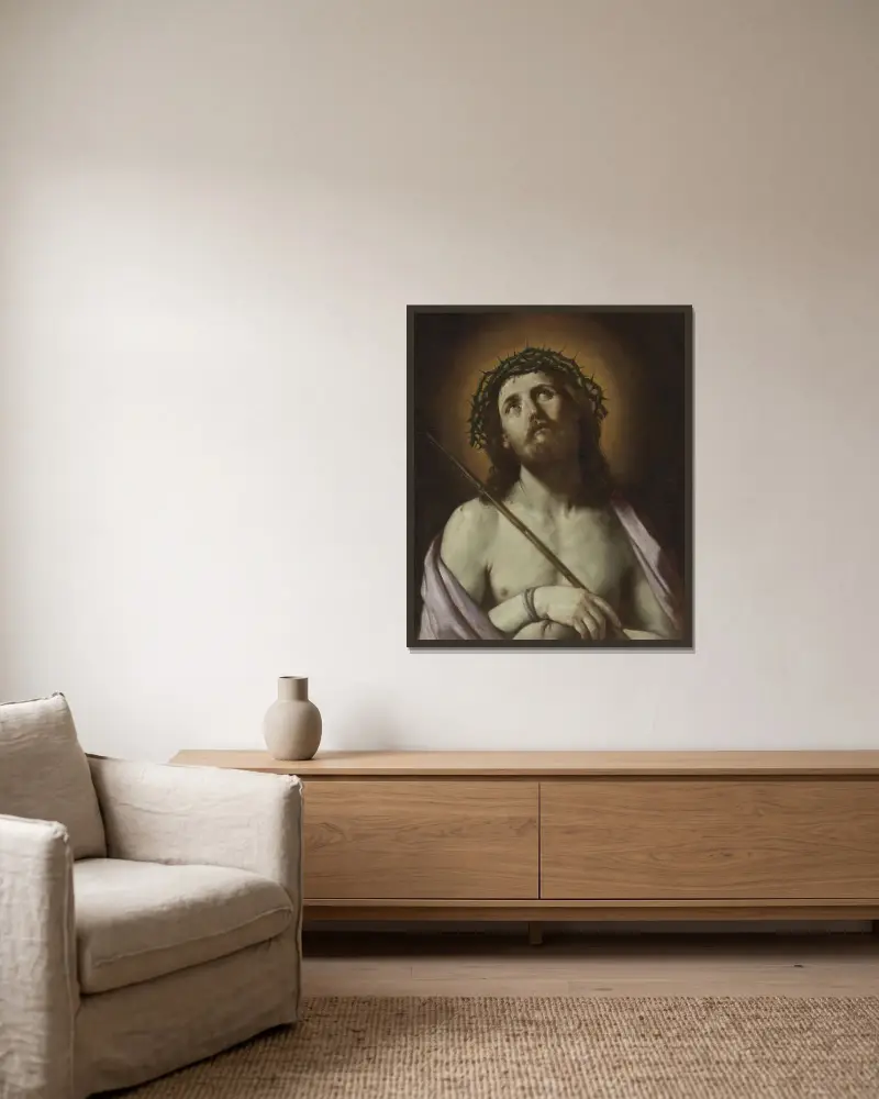 Ecce Homo av Guido Reni inramad på en vägg