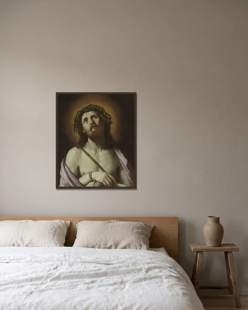 Ecce Homo av Guido Reni inramad på en vägg
