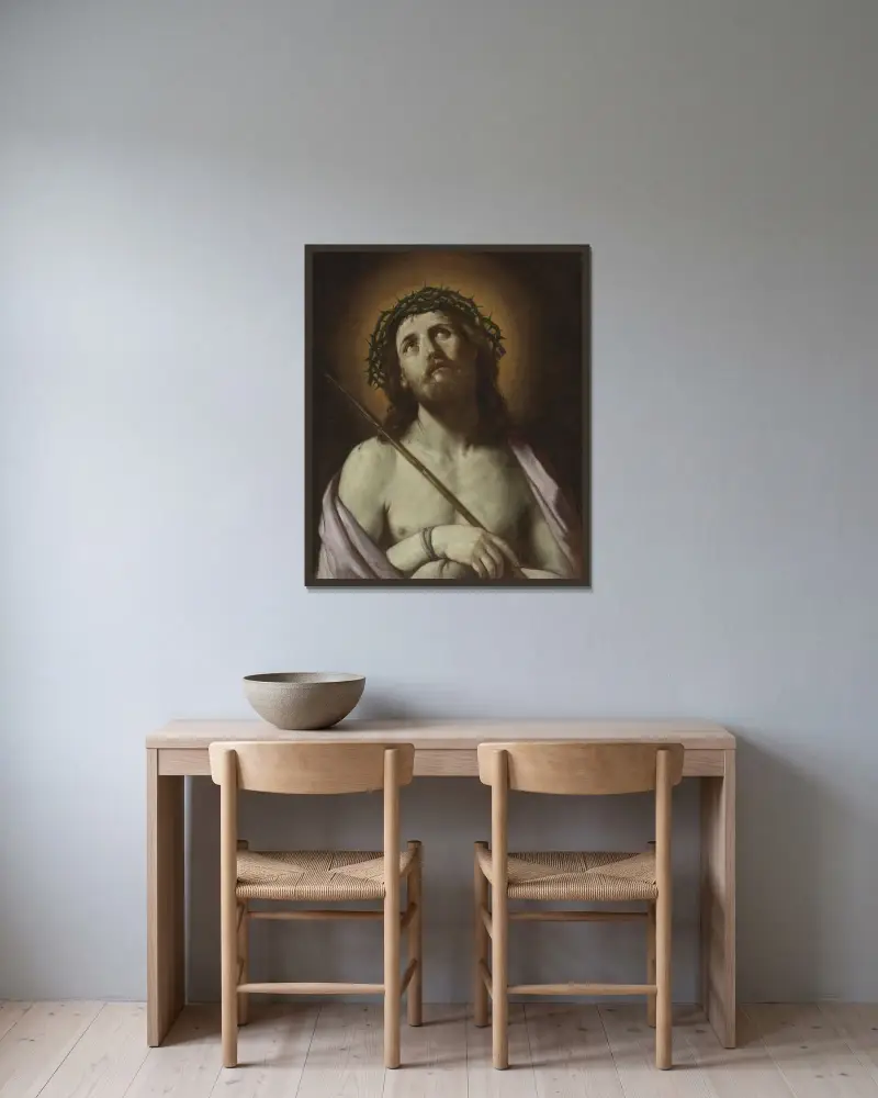 Ecce Homo av Guido Reni inramad på en vägg