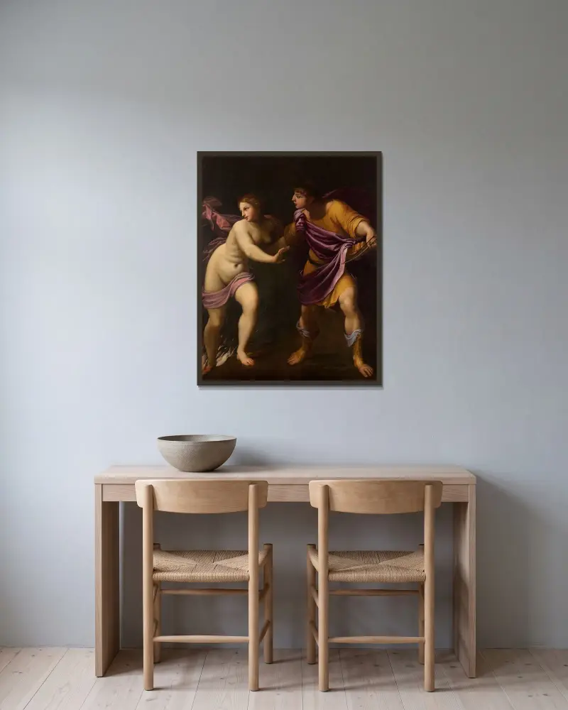 Orfeus och Eurydike av Guido Reni inramad på en vägg