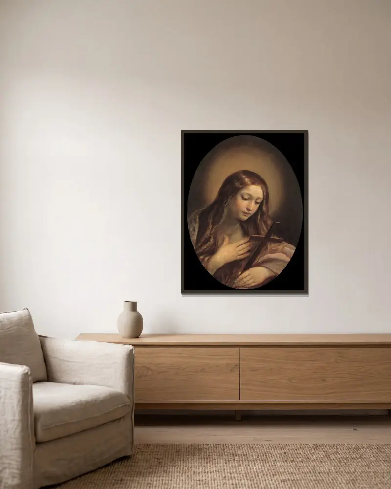 Botfärdiga Magdalena av Guido Reni inramad på en vägg