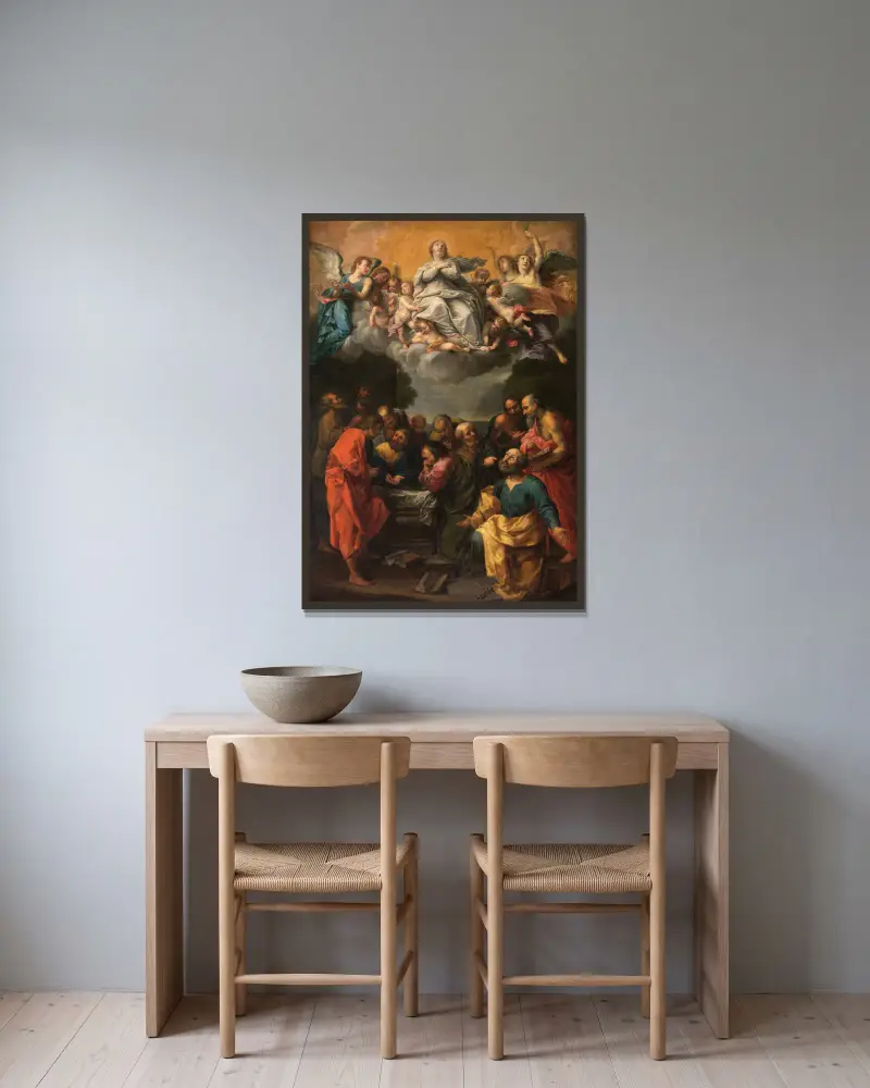 The Assumption of Mary av Guido Reni inramad på en vägg