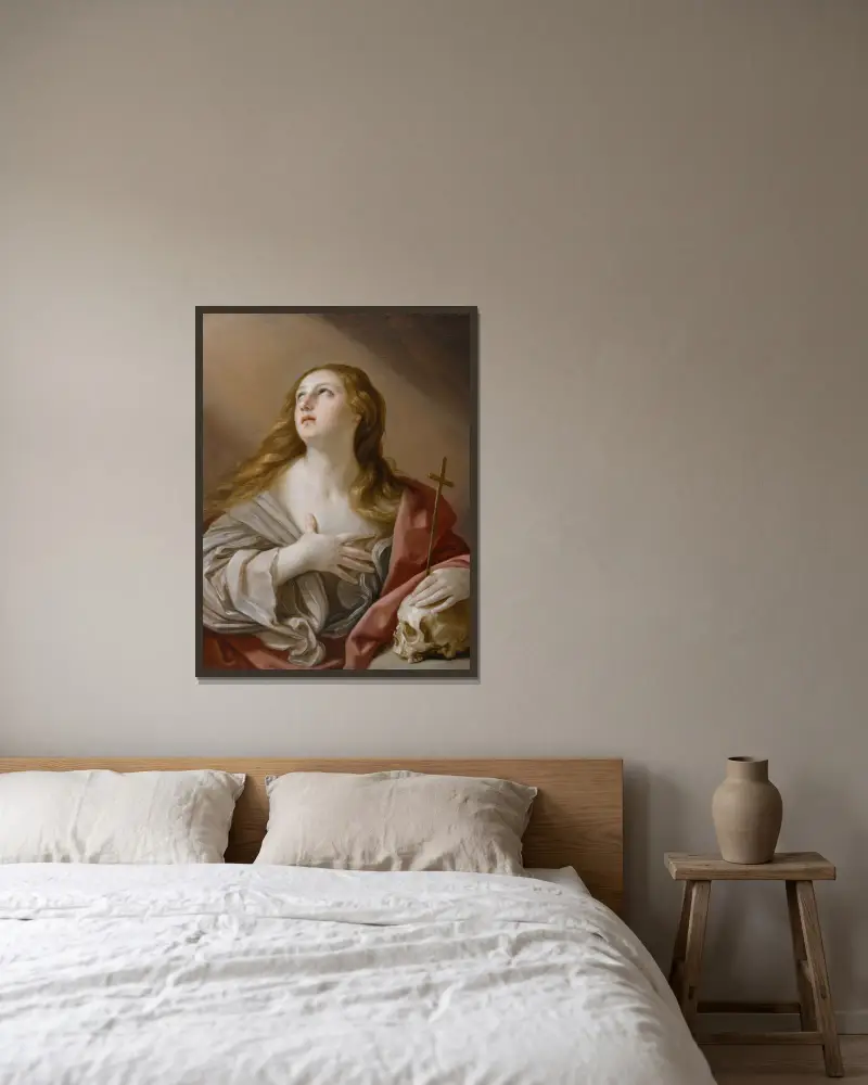 The Penitent Magdalene av Guido Reni inramad på en vägg