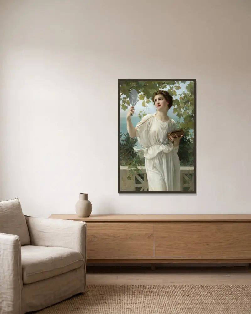 Admiring Beauty av Guillaume Seignac inramad på en vägg