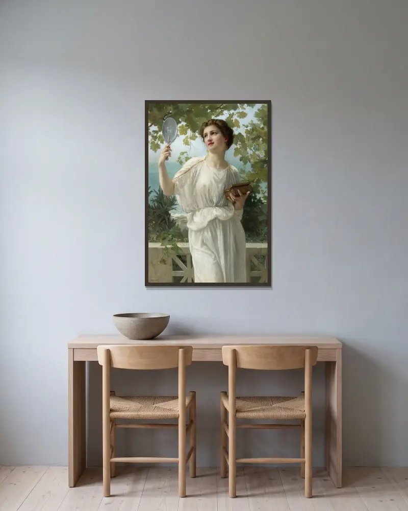 Admiring Beauty av Guillaume Seignac inramad på en vägg