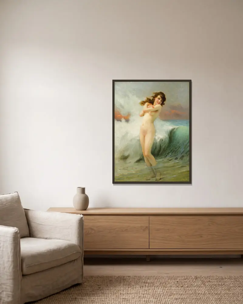 Die Welle – Nr. 2 von Guillaume Seignac gerahmt an einer Wand