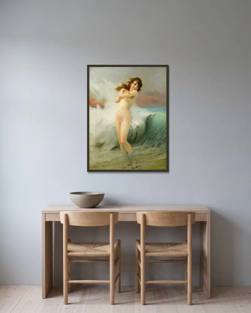 Die Welle – Nr. 2 von Guillaume Seignac gerahmt an einer Wand
