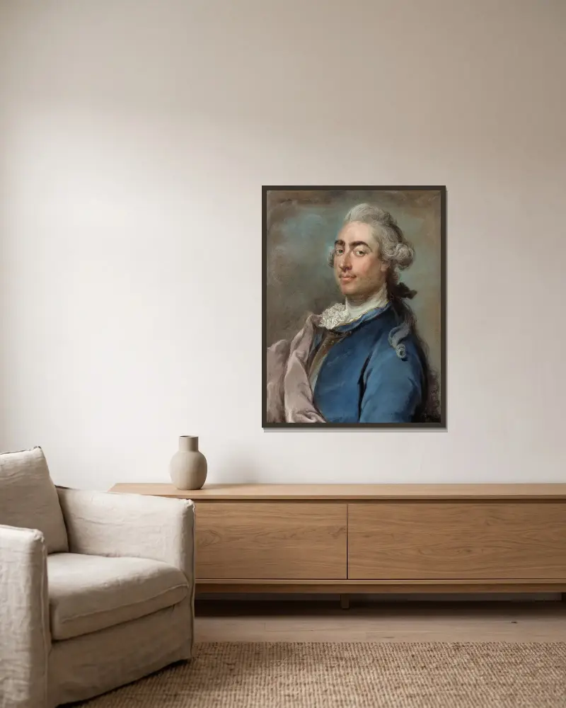 Ein junger Aristokrat von Gustaf Lundberg gerahmt an einer Wand