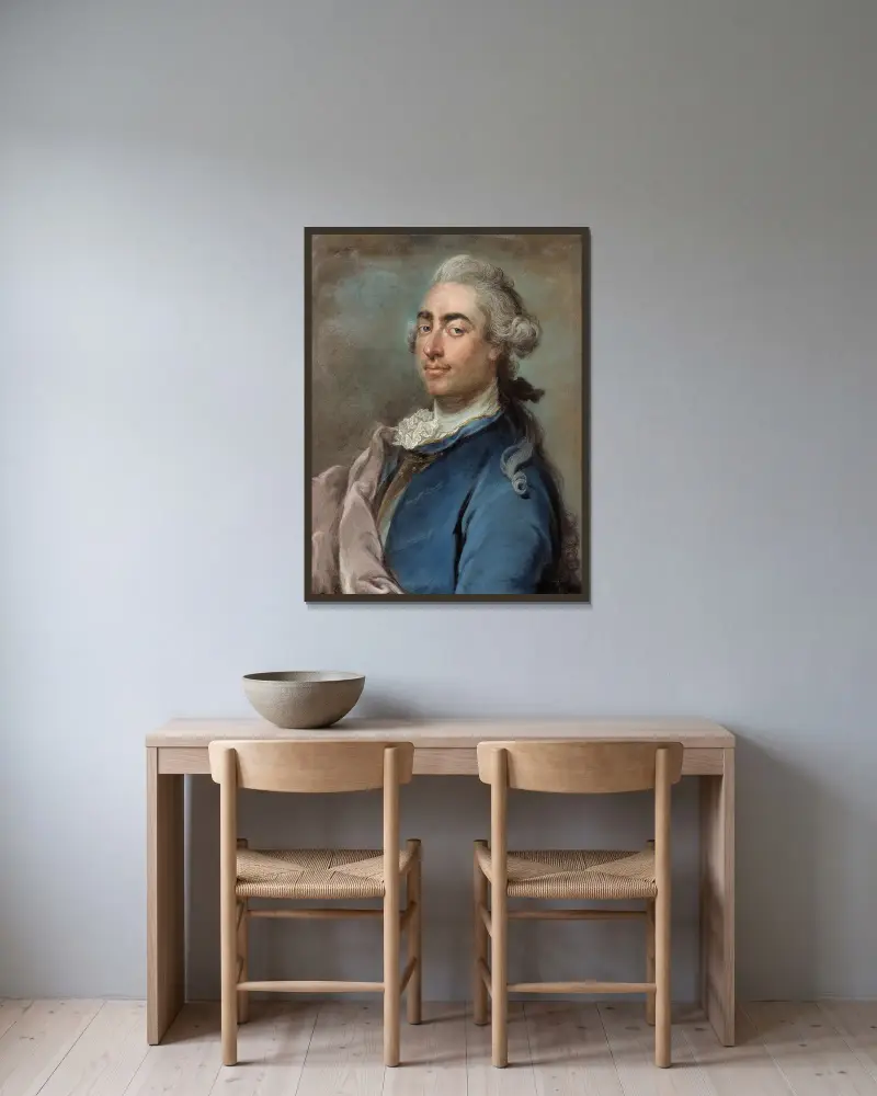 Ein junger Aristokrat von Gustaf Lundberg gerahmt an einer Wand