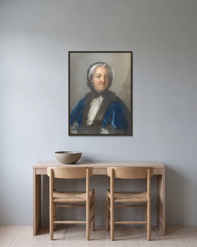 Baronessan Ulrika Maria Sparre, född Tessin av Gustaf Lundberg inramad på en vägg
