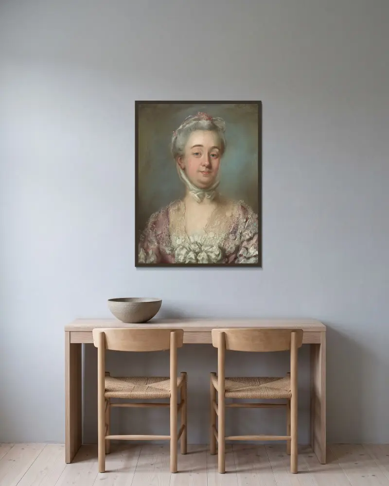 Juliana Elisabet König av Gustaf Lundberg inramad på en vägg