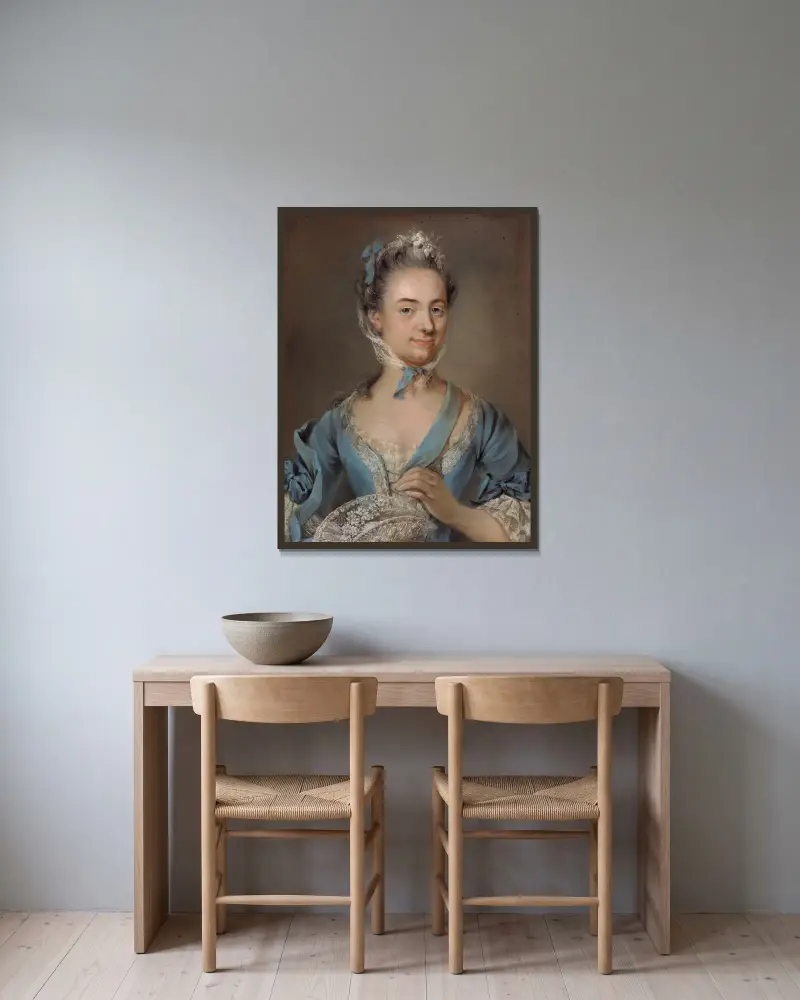 Mary Ulrika Dahl av Gustaf Lundberg inramad på en vägg