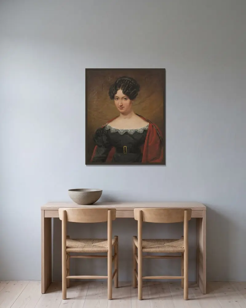 Elizabeth Seton (1804-1827) av Johan Gustaf Sandberg inramad på en vägg