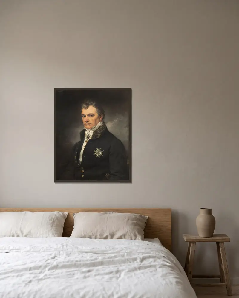 Gabriel Poppius (1770-1856), Minister of state, president of the Chamber of Commerce av Johan Gustaf Sandberg inramad på en vägg
