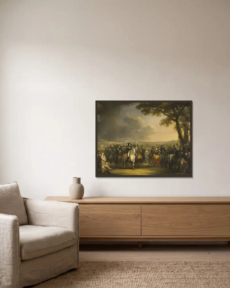 Review on Ladugårdsgärde, Stockholm av Johan Gustaf Sandberg inramad på en vägg
