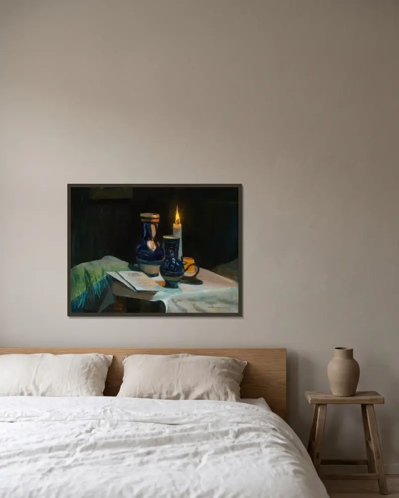 Zwielicht von Gustav Kampmann gerahmt an einer Wand