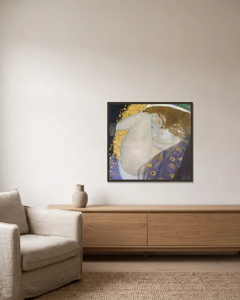 Danae, Gustav Klimt v rámu na stěně