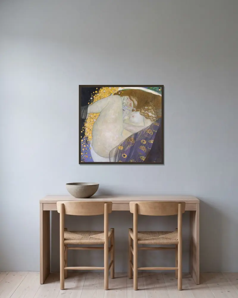 Danae, Gustav Klimt v rámu na stěně