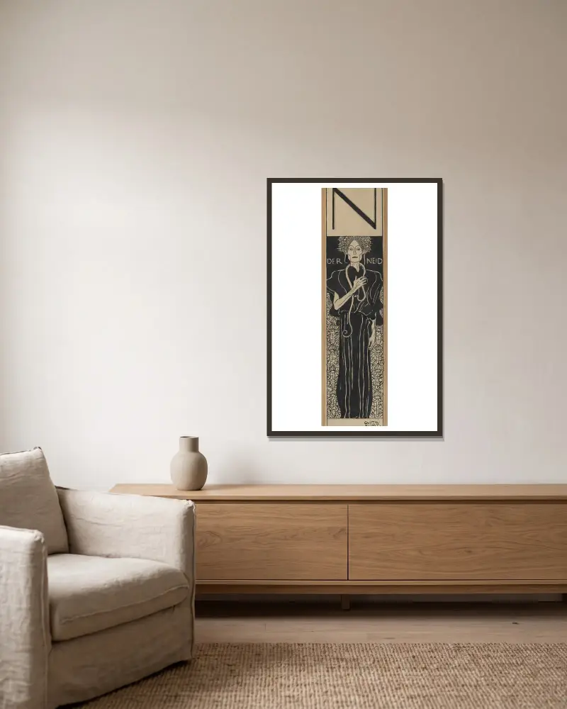 Závist, Gustav Klimt v rámu na stěně