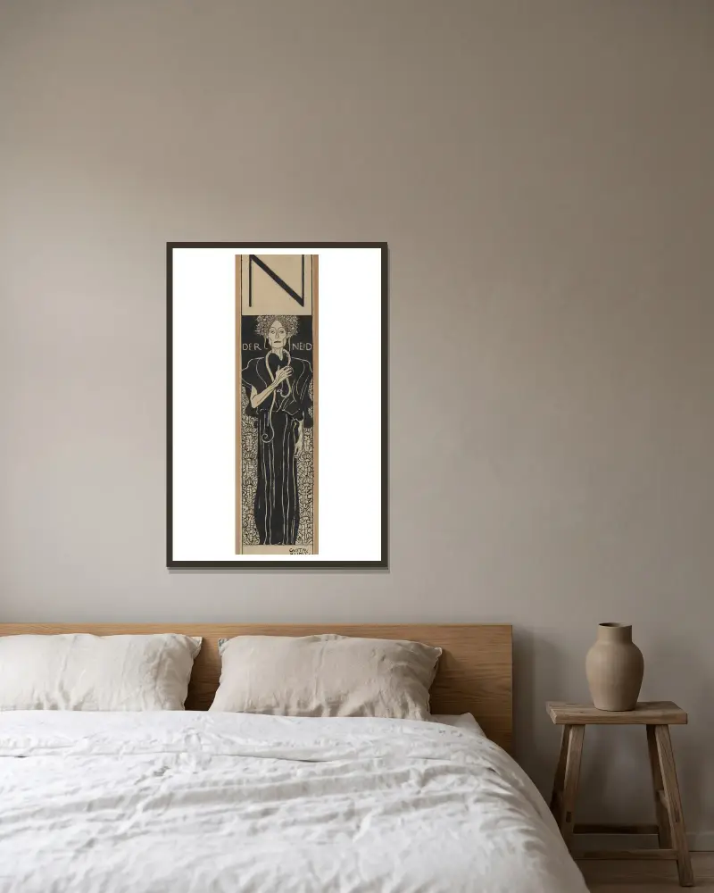 Závist, Gustav Klimt v rámu na stěně