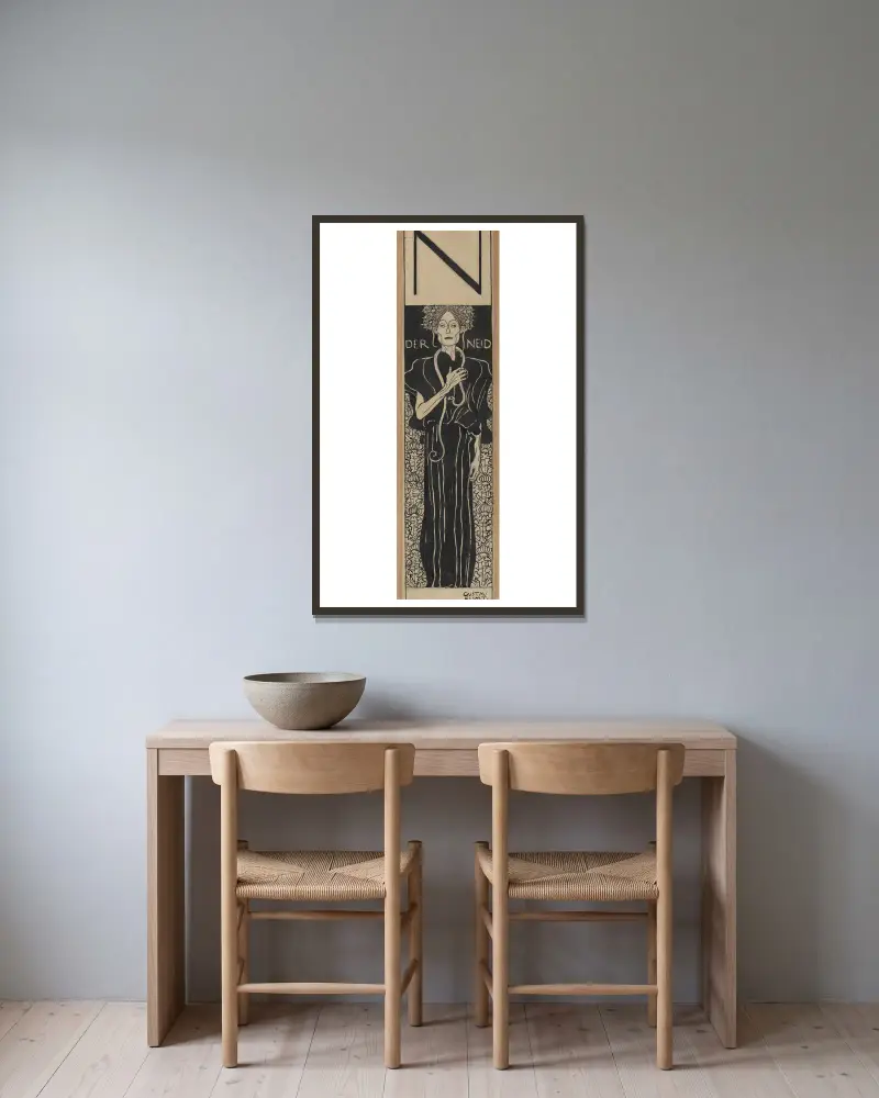 Závist, Gustav Klimt v rámu na stěně