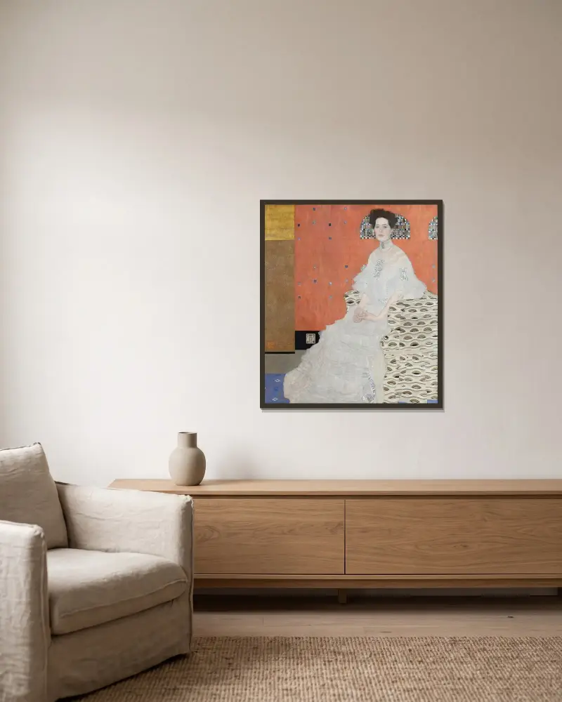 Fritza Riedler von Gustav Klimt gerahmt an einer Wand