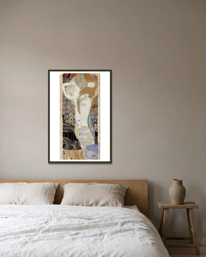 Přítelkyně (Vodní hadi I), Gustav Klimt v rámu na stěně