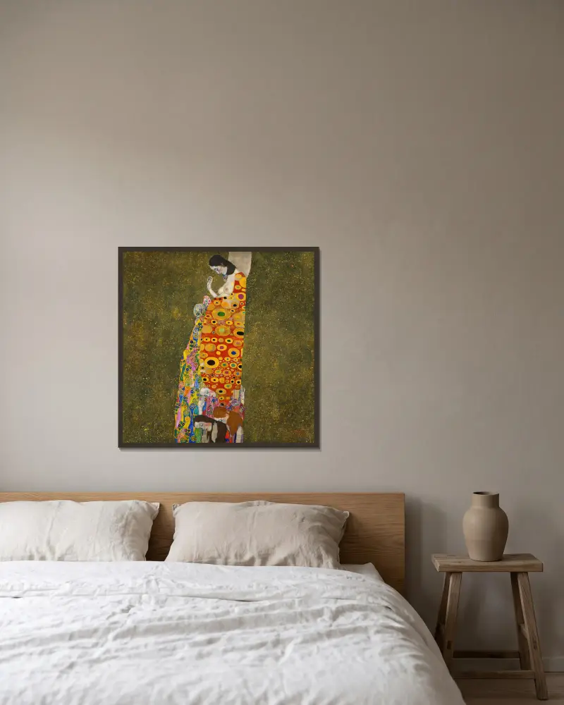 Naděje II, Gustav Klimt v rámu na stěně