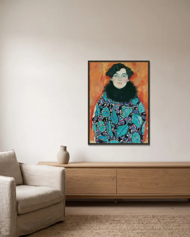 Johanna Staude von Gustav Klimt gerahmt an einer Wand