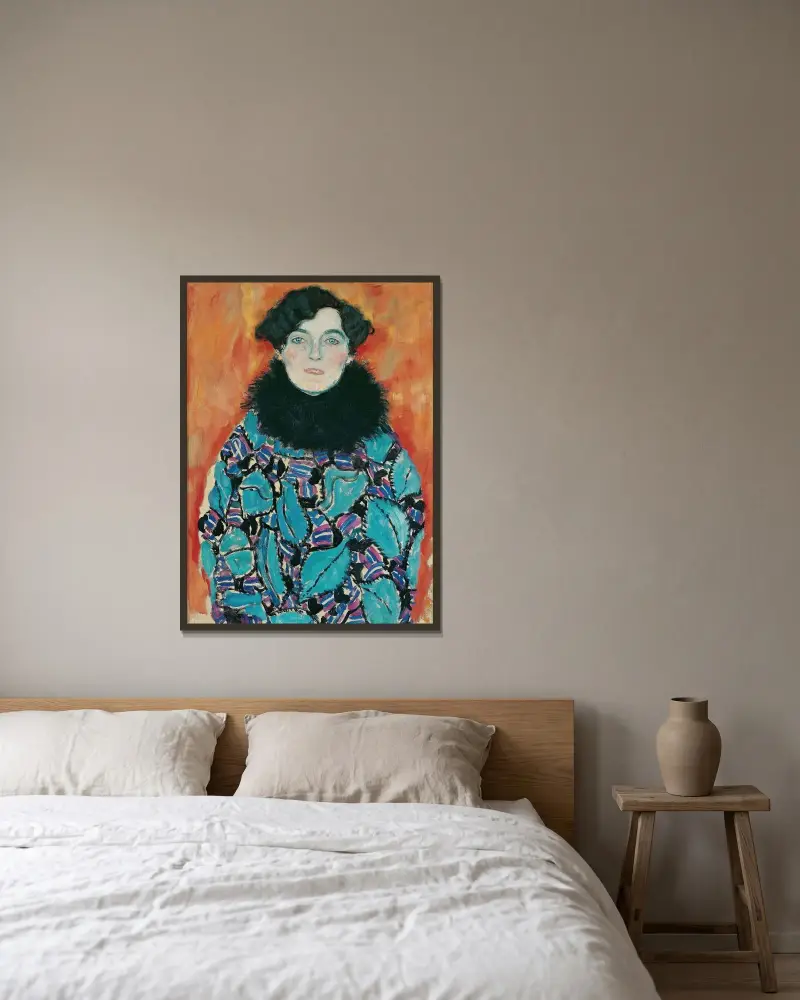 Johanna Staude von Gustav Klimt gerahmt an einer Wand