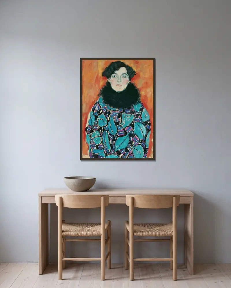 Johanna Staude von Gustav Klimt gerahmt an einer Wand
