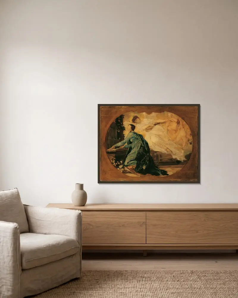 Varhaník (alegorie církevní hudby), Gustav Klimt v rámu na stěně