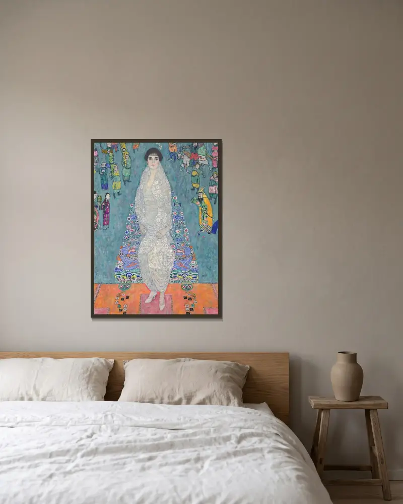 Portrait of Elisabeth Lederer av Gustav Klimt inramad på en vägg