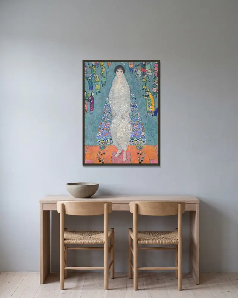 Portrait of Elisabeth Lederer av Gustav Klimt inramad på en vägg