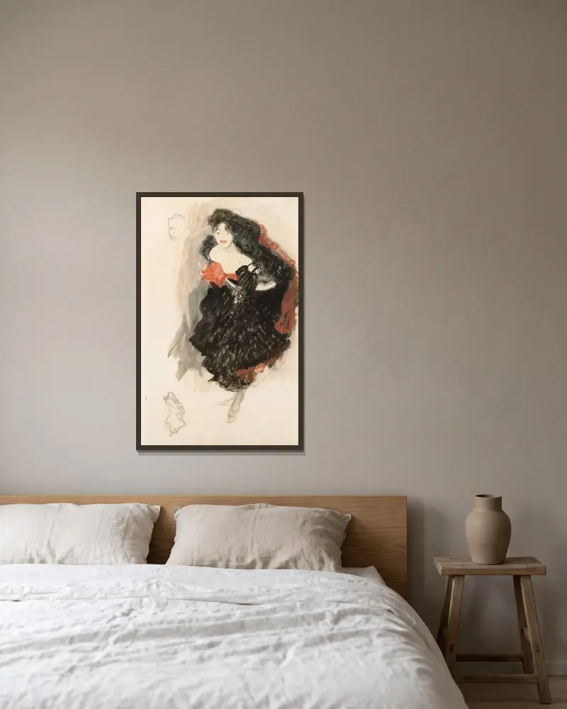 Studie zu Judith II von Gustav Klimt gerahmt an einer Wand