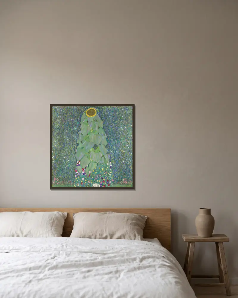 Slunečnice, Gustav Klimt v rámu na stěně