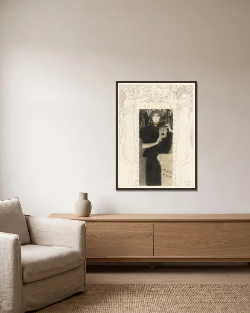 Tragédie, Gustav Klimt v rámu na stěně