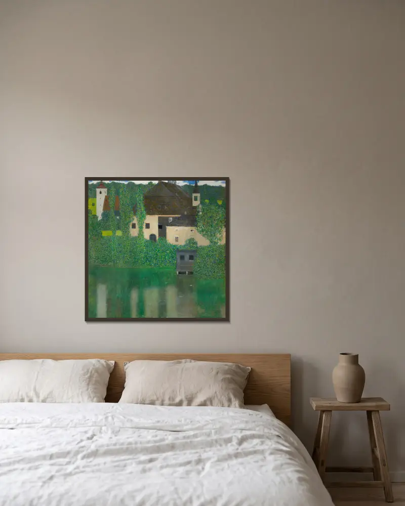 Zamek nad wodą, Gustav Klimt w ramie na ścianie