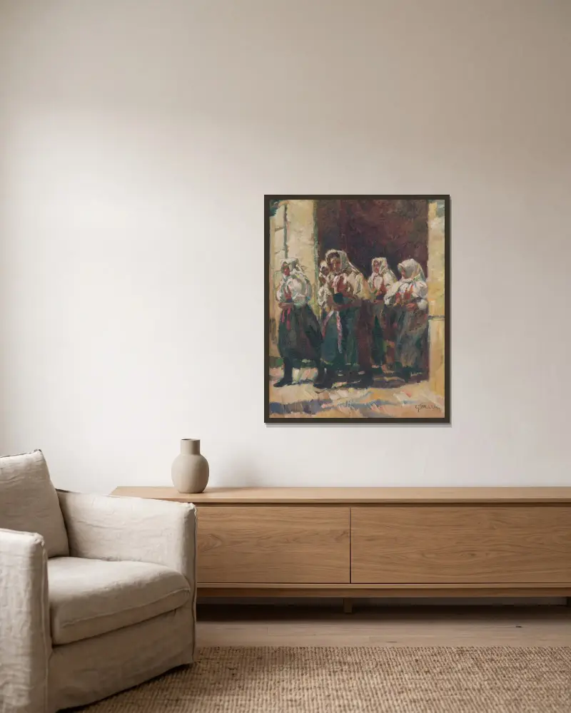Från kyrkan av Gustáv Mallý inramad på en vägg