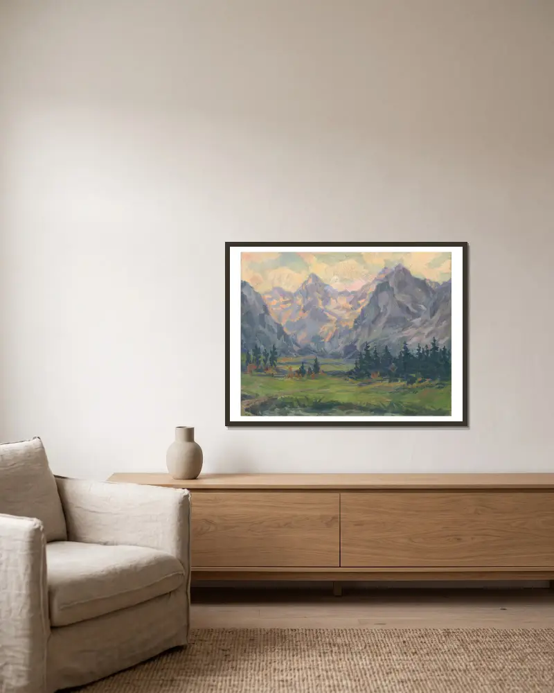 Aus der Tatra von Gustáv Mallý gerahmt an einer Wand