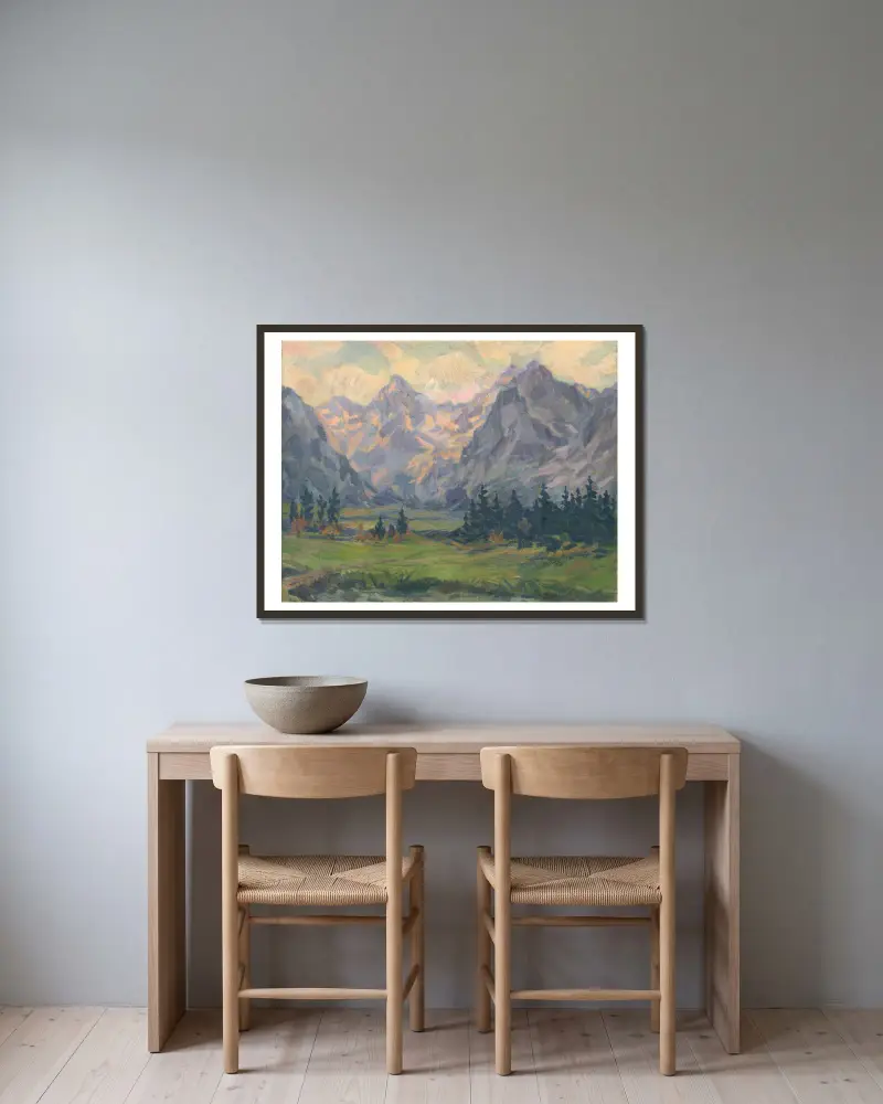 Aus der Tatra von Gustáv Mallý gerahmt an einer Wand