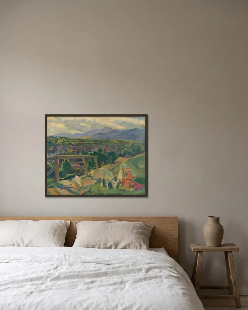Från Važec av Gustáv Mallý inramad på en vägg