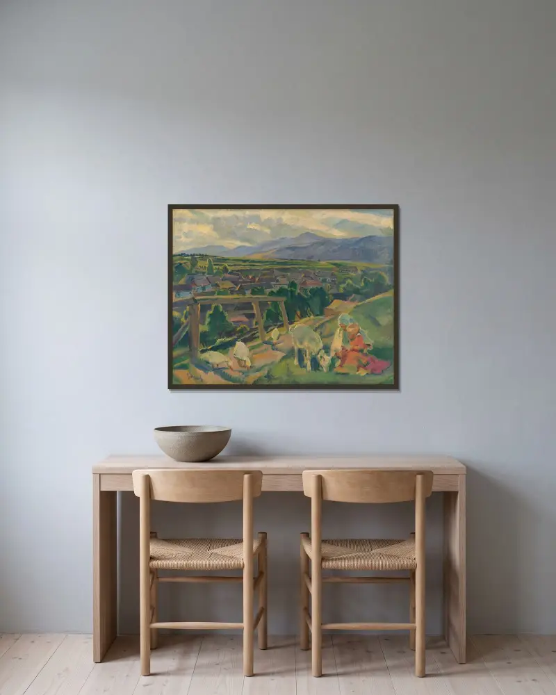 Från Važec av Gustáv Mallý inramad på en vägg