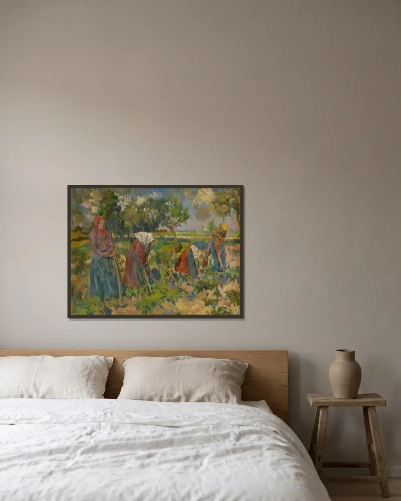 Heavy Weeding von Gustáv Mallý gerahmt an einer Wand