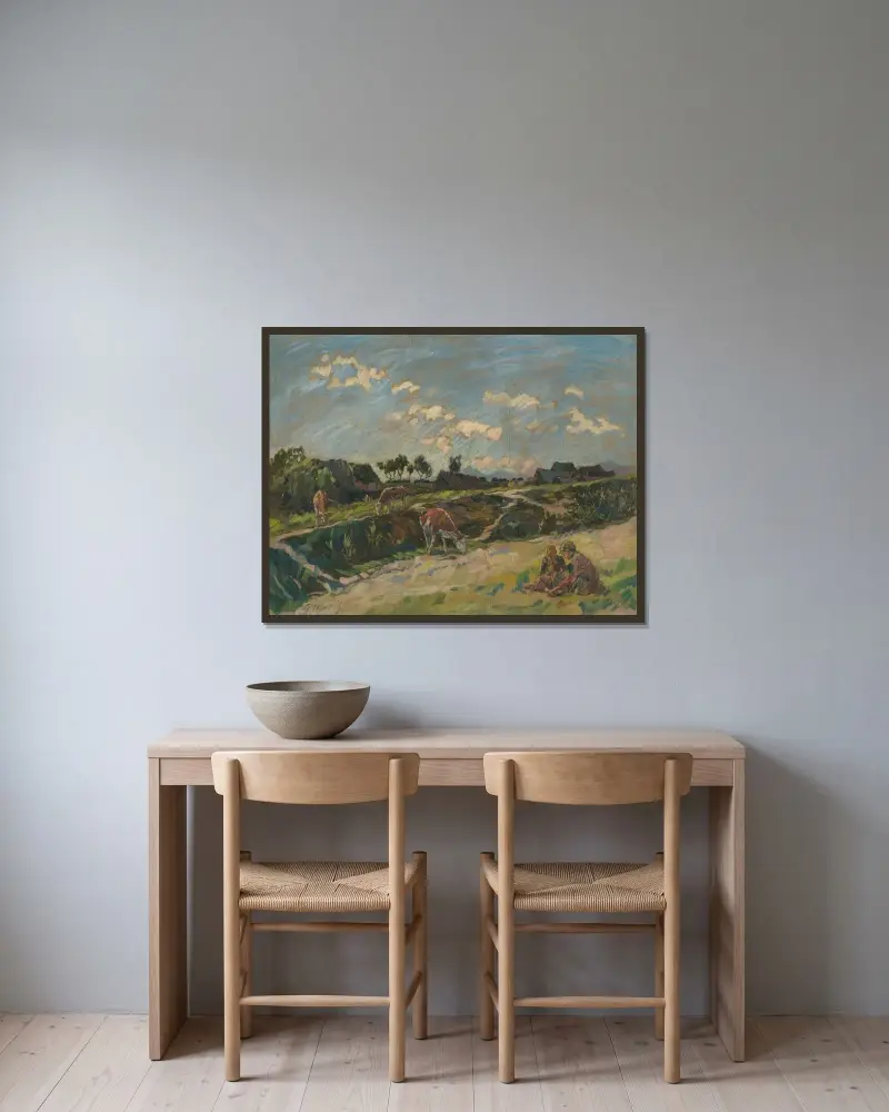 Motif from Vážec von Gustáv Mallý gerahmt an einer Wand